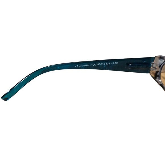Reading Glasses Frame Jones New York Women's Rectangular +1.50 Tortoise & Teal - Picture 6 of 9
